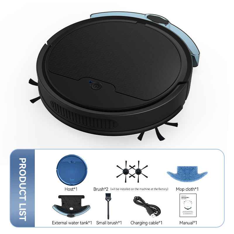 Smart Cleaning Robot Large Water Tank, Remote App Control, Planned Cleaning Path, Quiet Operation, 2000Pa Powerful Suction
#Color=Black,Nero