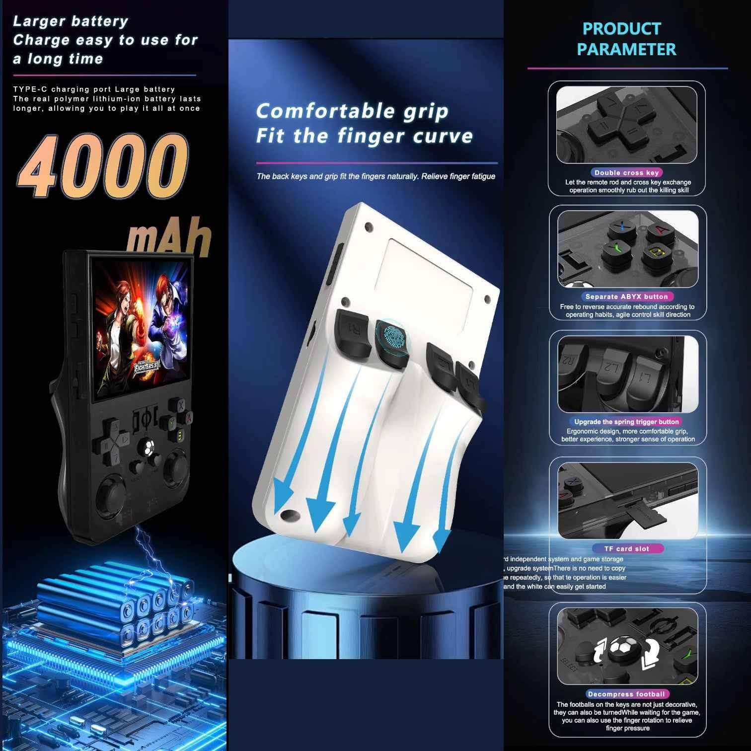 R36 Pro Console Retro Handheld 640x480 Display TV Output 64GB 128GB Arcade Support