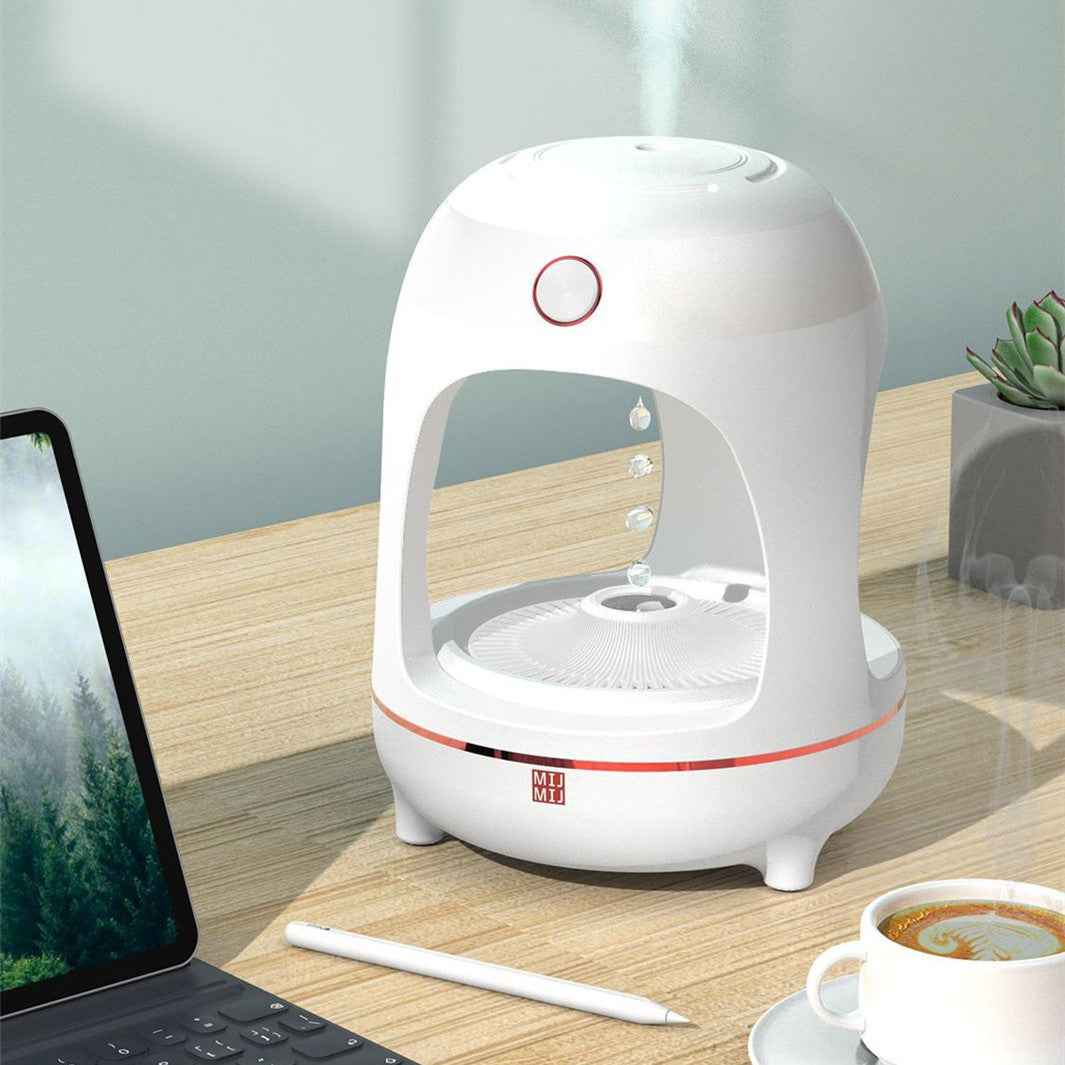 Levitating Humidifier Anti-Gravity Water Drops Fountain with LED Light & Air Purifier Effect