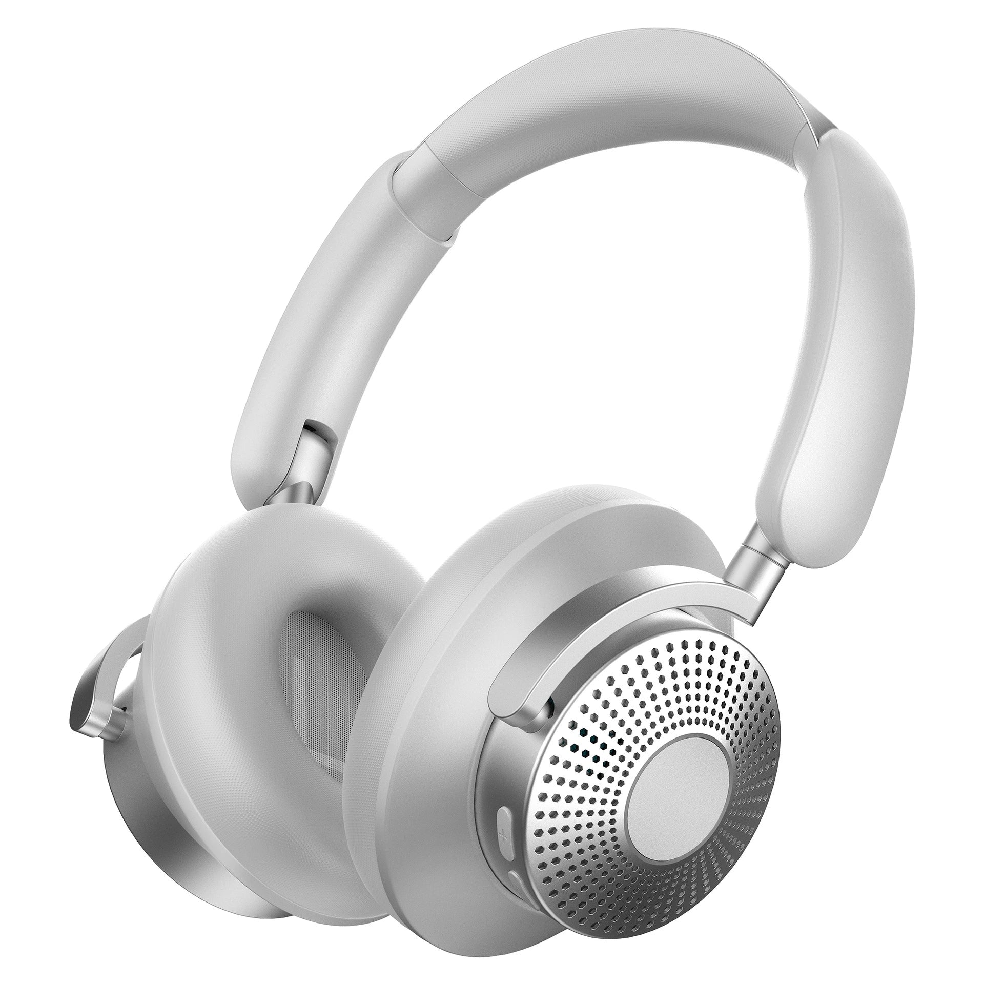 H80 Bluetooth ANC Headphones, Wireless Hybrid Noise Cancelling Stereo 75H Battery Foldable BT 5.4 #Color=Silver,Argento