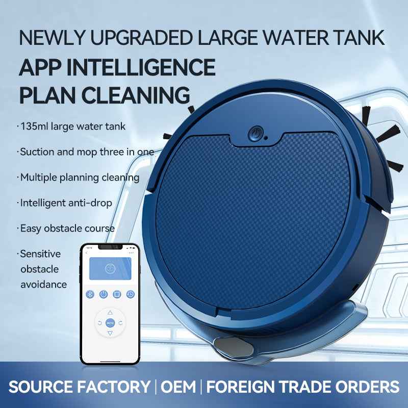 Smart Cleaning Robot Large Water Tank, Remote App Control, Planned Cleaning Path, Quiet Operation, 2000Pa Powerful Suction