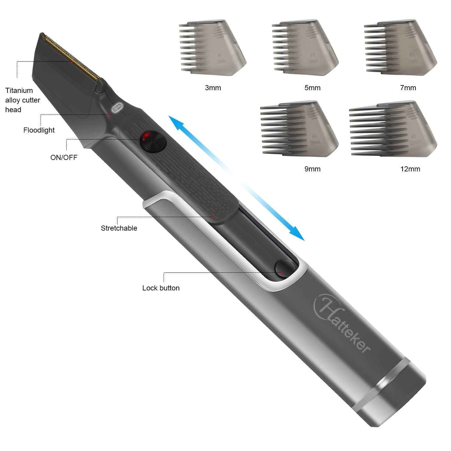 Body Hair Trimmer Retractable USB Shaver & Portable Grooming Tool for Men