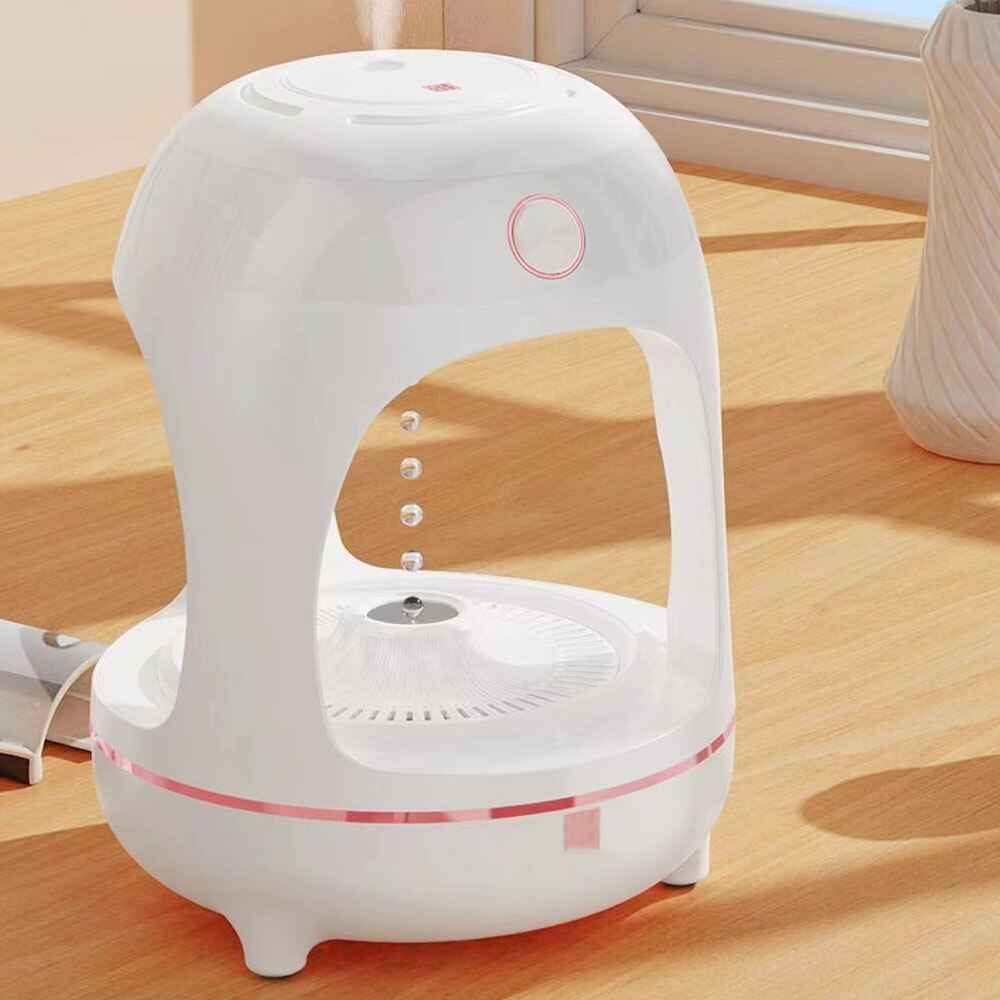 Levitating Humidifier Anti-Gravity Water Drops Fountain with LED Light & Air Purifier Effect