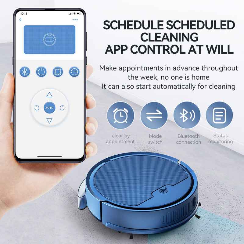 Smart Cleaning Robot Large Water Tank, Remote App Control, Planned Cleaning Path, Quiet Operation, 2000Pa Powerful Suction