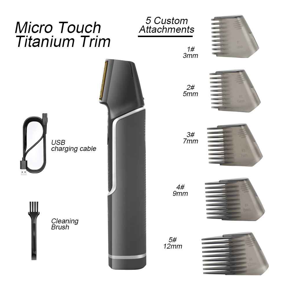 Body Hair Trimmer Retractable USB Shaver & Portable Grooming Tool for Men
