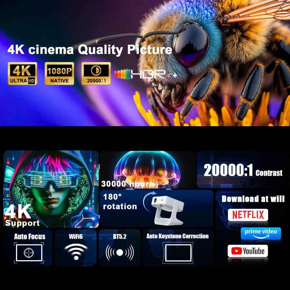 A2 Pro Projector Dual Screen Touch HD Portable Smart Cinema