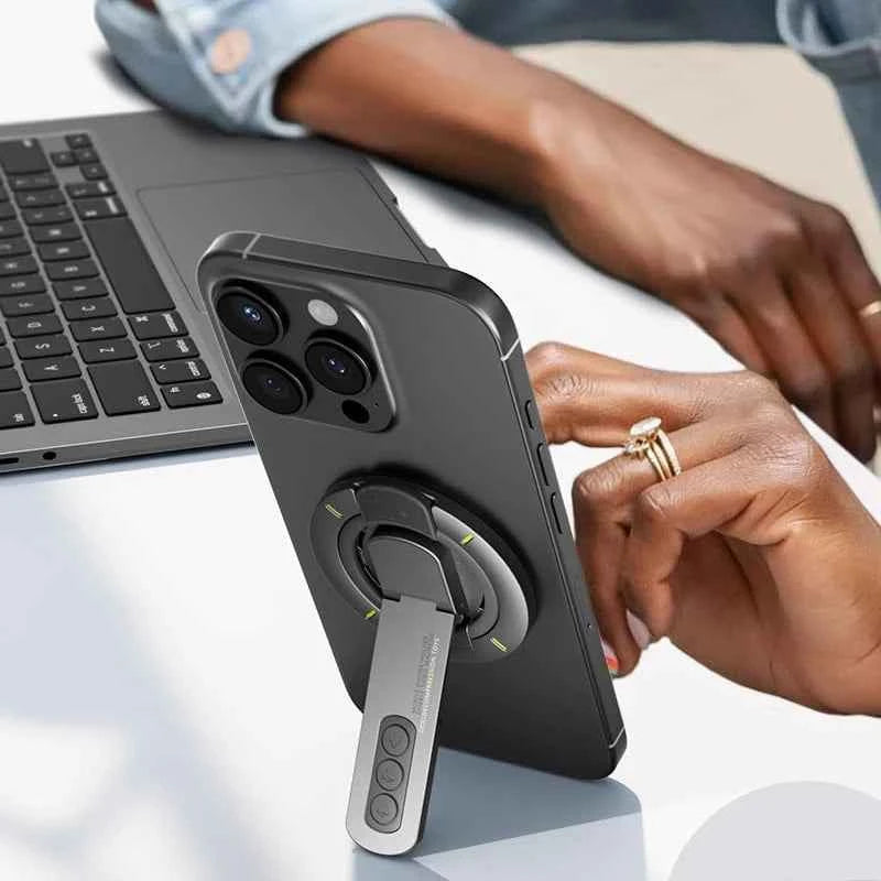 MagSafe Grip Stand 3-in-1 Magnetic Ring Holder & Double-Sided Phone Stand for iPhone 17/16/15/14/13/12 and Android with MagSafe Cases