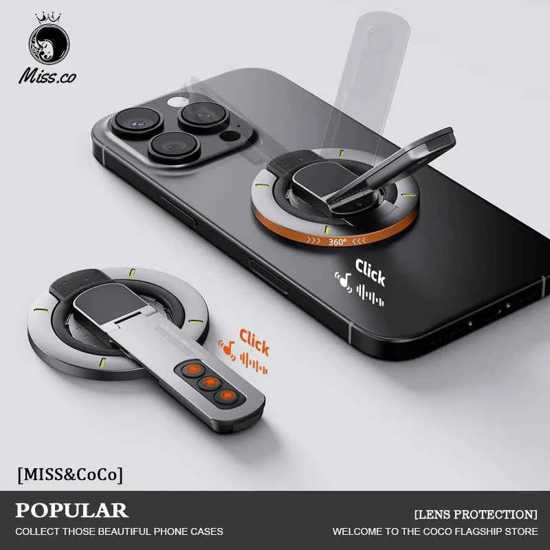 MagSafe Grip Stand 3-in-1 Magnetic Ring Holder & Double-Sided Phone Stand for iPhone 17/16/15/14/13/12 and Android with MagSafe Cases