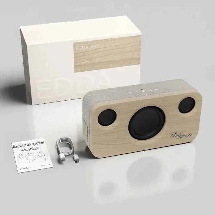 Home Office Speaker 30W Golden Sound Wooden Bookshelf BT5.4 Portable Audio System
#Color=Beige,Beige