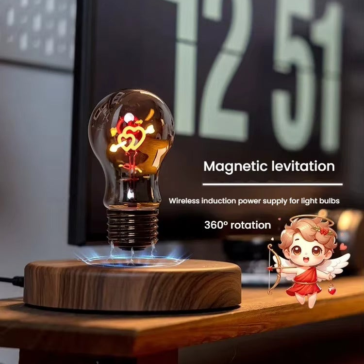 Magnetic levitating LED bulb with wooden base