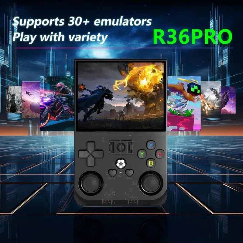 R36 Pro Console Retro Handheld 640x480 Display TV Output 64GB 128GB Arcade Support