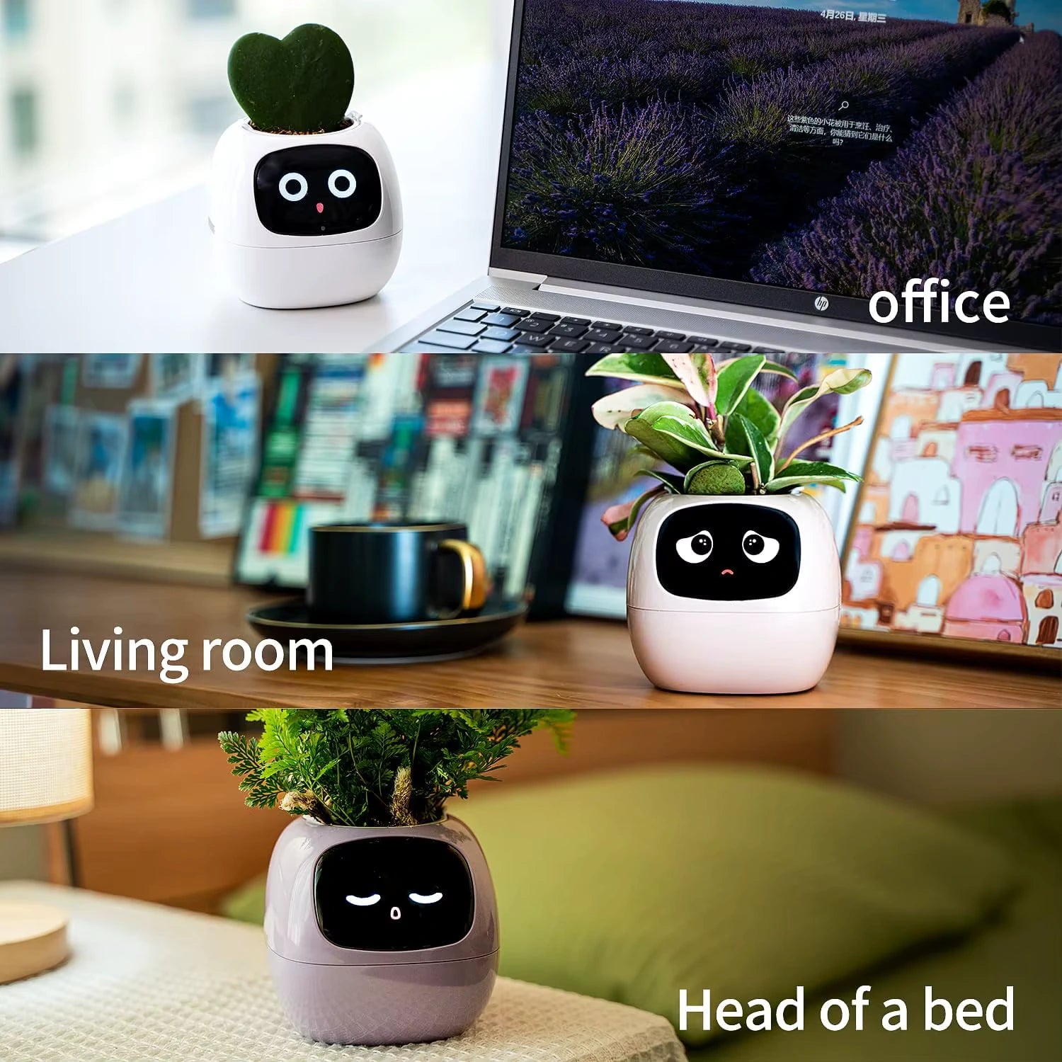 AI Smart Planter Gesture Interaction Gardening Device with Real Time Water Monitoring, Intelligent Pots for Smart Home