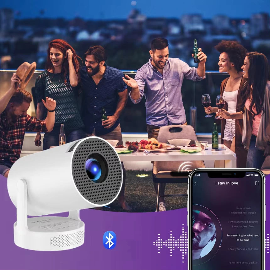 Dazzler HY300 Ultra mini projector 4K Ultra HD portable home theater with smart WiFi and Bluetooth for indoor and outdoor entertainment