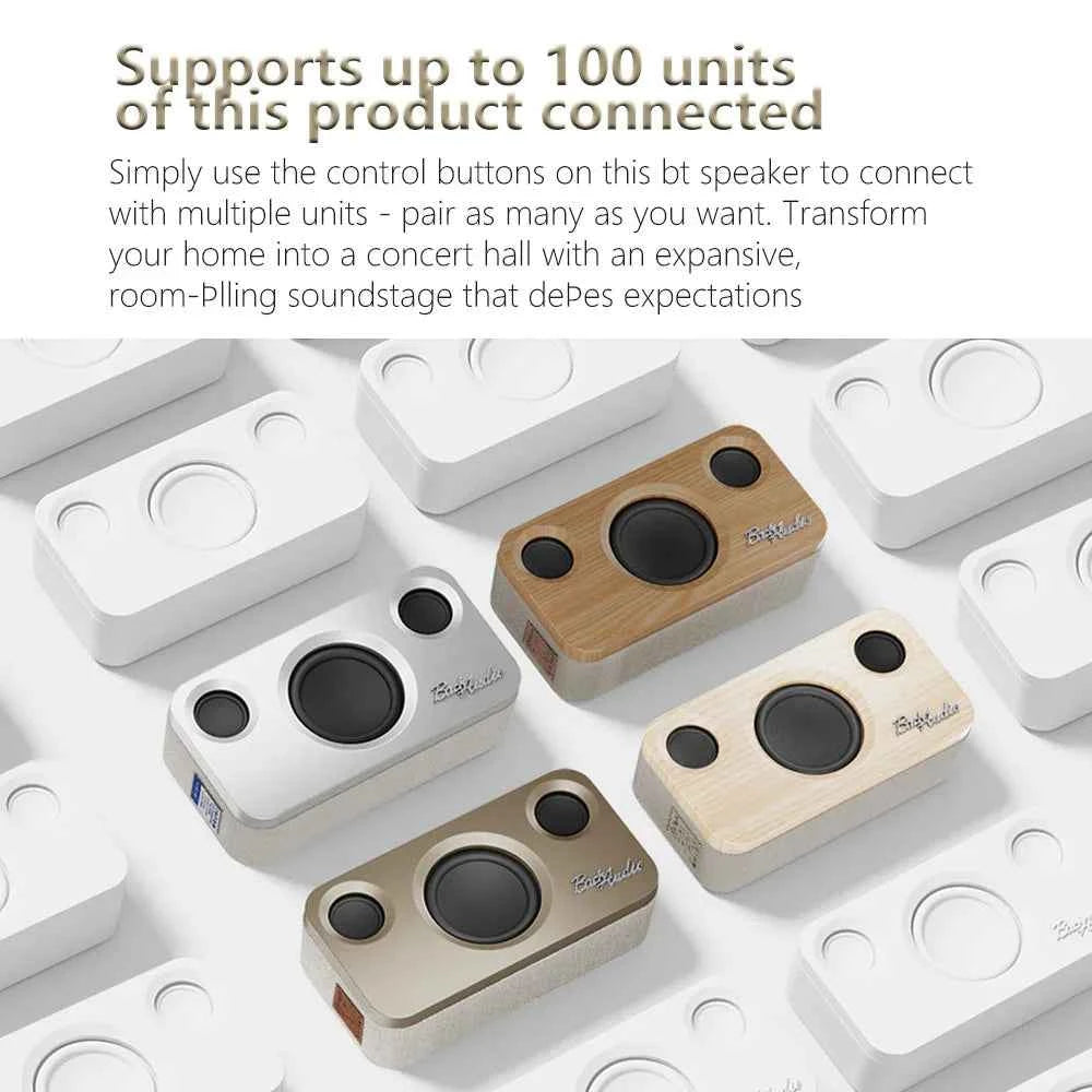 Home Office Speaker 30W Golden Sound Wooden Bookshelf BT5.4 Portable Audio System