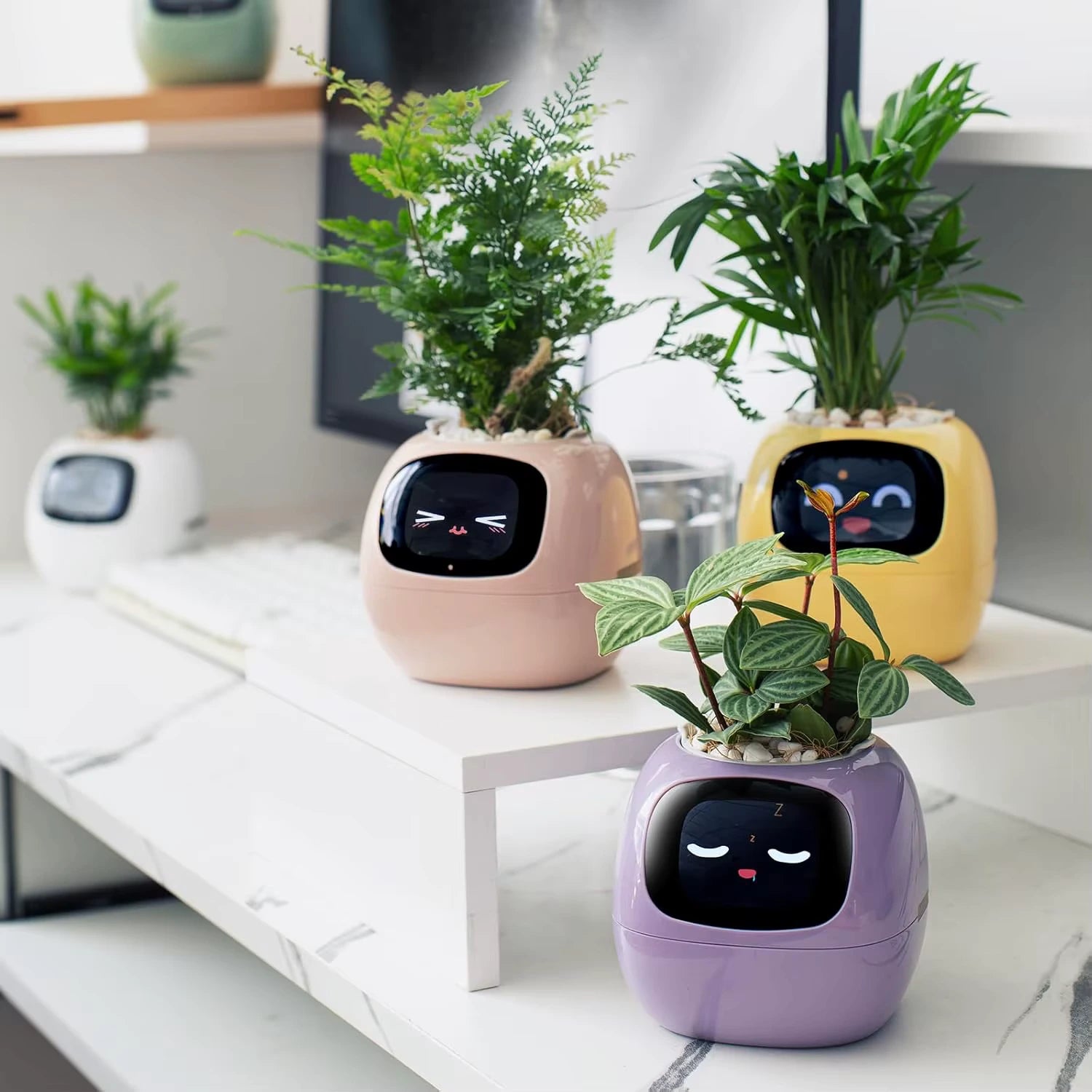 AI Smart Planter Gesture Interaction Gardening Device with Real Time Water Monitoring, Intelligent Pots for Smart Home