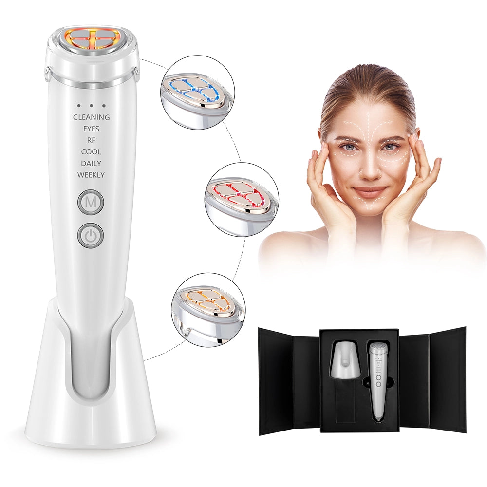 Face & Neck Massager | RF EMS Photon Lifting and Skin Tightening Facial Massager, Premium Quality
#Color=White,Bianco