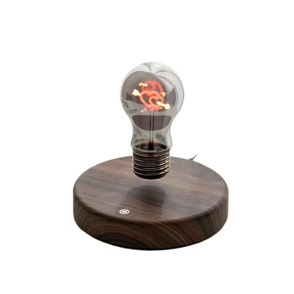 Magnetic levitating LED bulb with wooden base