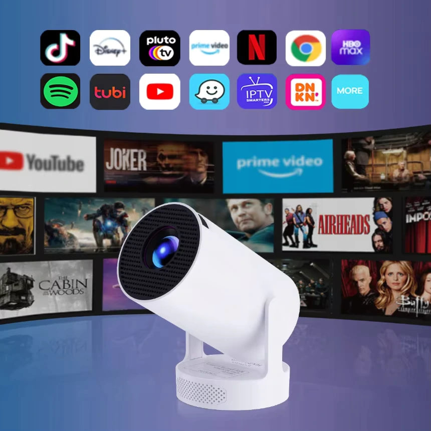 Dazzler HY300 Ultra mini projector 4K Ultra HD portable home theater with smart WiFi and Bluetooth for indoor and outdoor entertainment