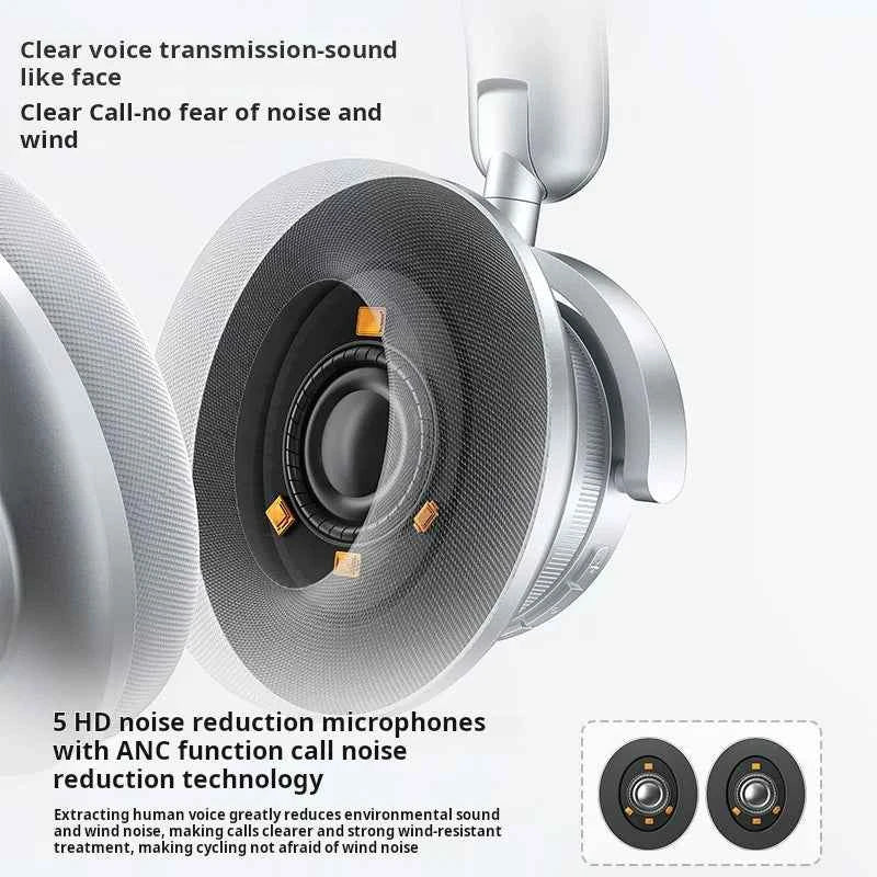 H60 Wireless Earphones Active Noise Cancelling Metallic Finish Sport Design LED