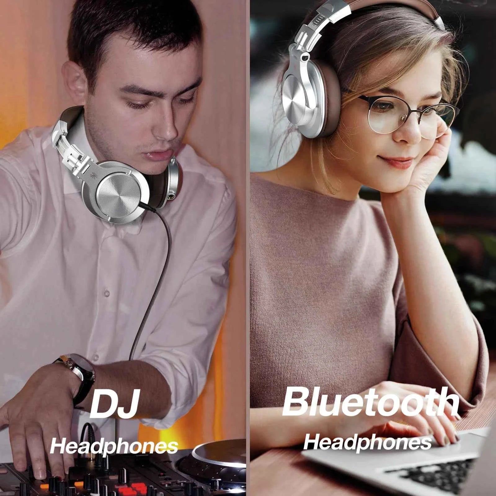 OneOdio A70 Wireless DJ Headphones V5.2: Over Ear Studio Headset, 75H Playtime, 40mm Driver, Rich Bass, Dual Wired/BT Mode