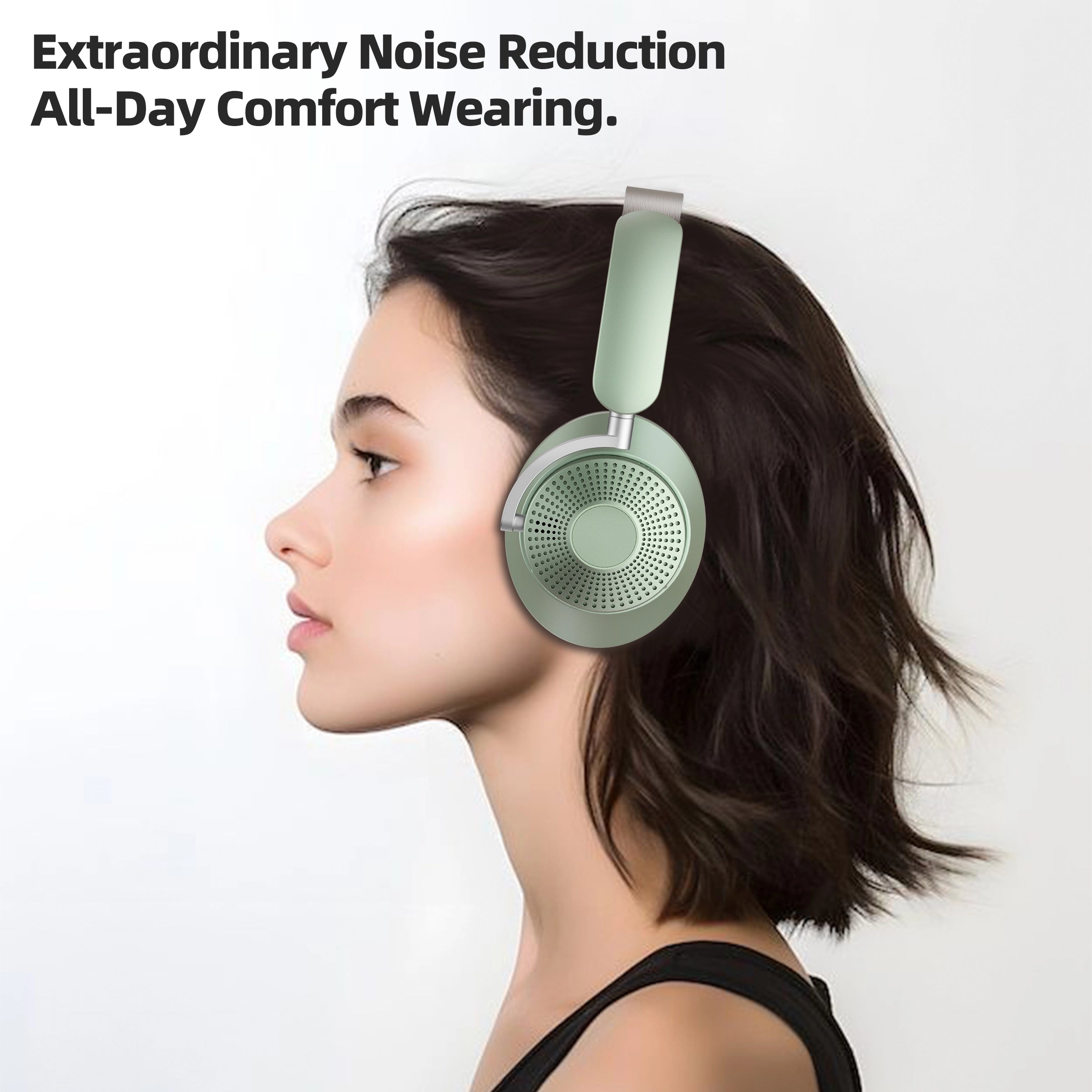 H80 Bluetooth ANC Headphones, Wireless Hybrid Noise Cancelling Stereo 75H Battery Foldable BT 5.4