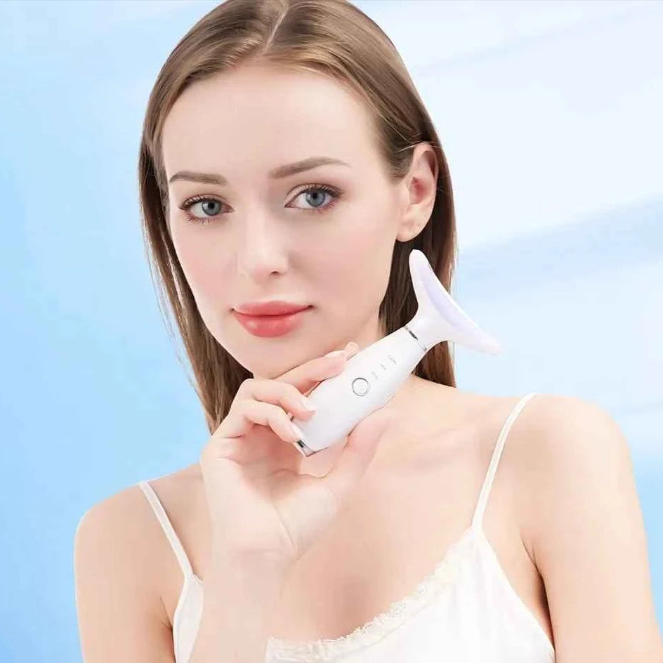 Face and Neck Massager Light Therapy for Skin Rejuvenation, Firming & Lifting