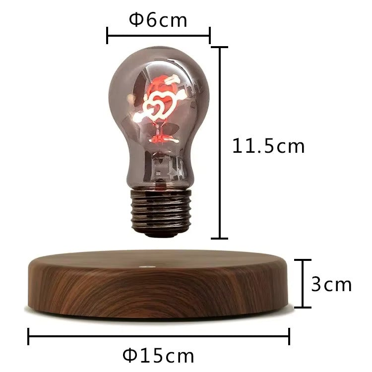 Lampadina levitante magnetica LED con base in legno