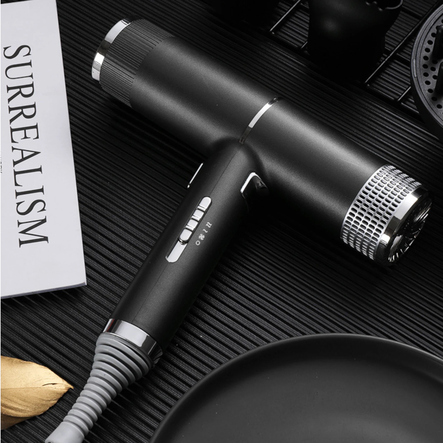 Hair Dryer Professional Negative Ion Technology, Fast Drying, Low Noise, Compact and Portable Styling Tool
#Color=Black,Nero