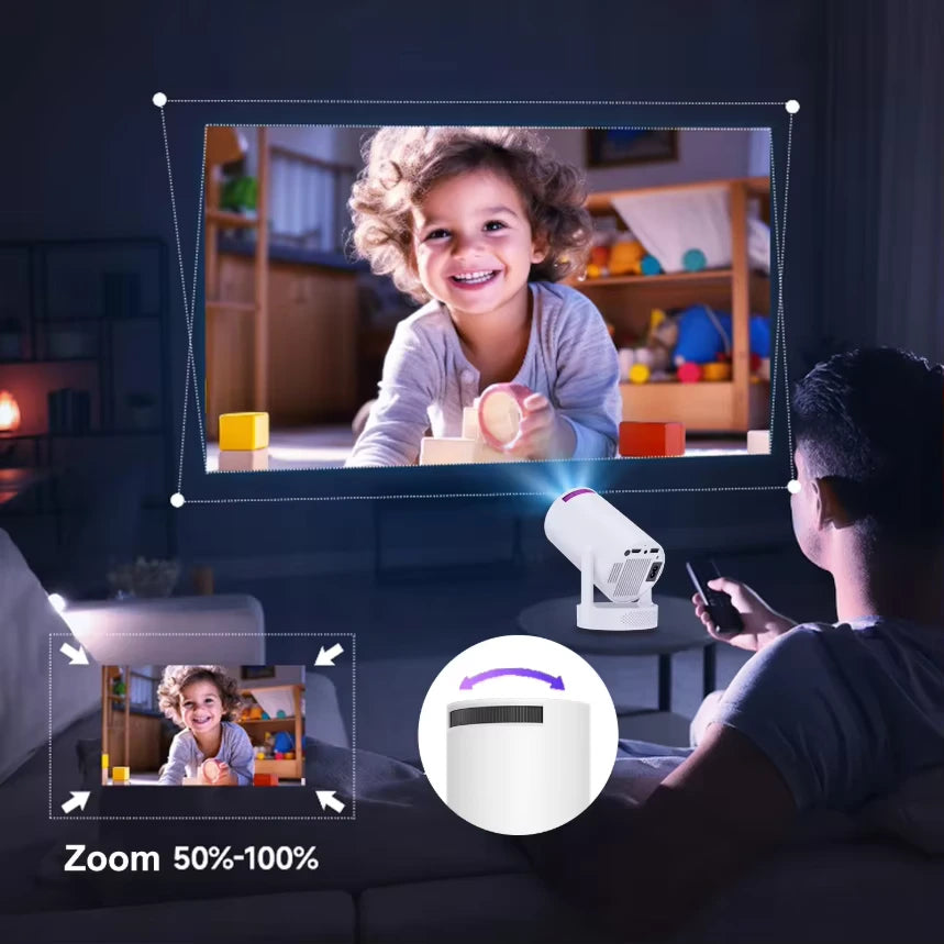 Dazzler HY300 Ultra mini projector 4K Ultra HD portable home theater with smart WiFi and Bluetooth for indoor and outdoor entertainment