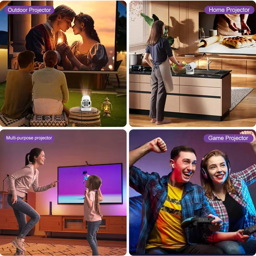 Dazzler HY300 Ultra mini projector 4K Ultra HD portable home theater with smart WiFi and Bluetooth for indoor and outdoor entertainment