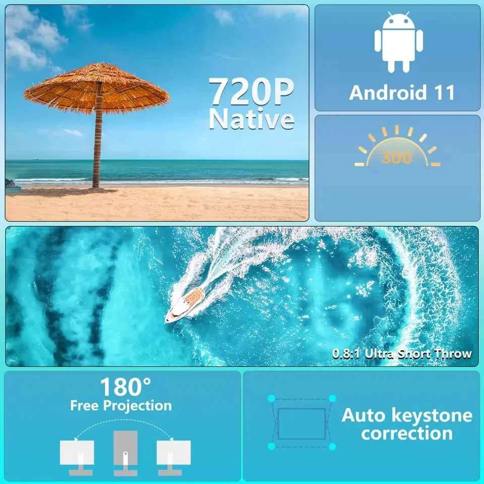 Dazzler HY300 Ultra mini projector 4K Ultra HD portable home theater with smart WiFi and Bluetooth for indoor and outdoor entertainment