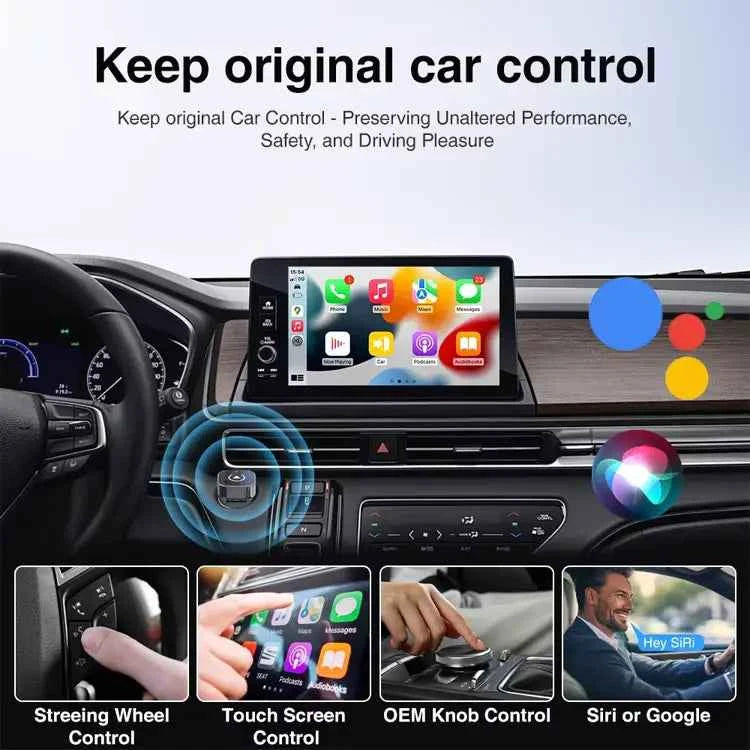 2-in-1 Wireless Adapter for CarPlay & Android Auto | Convert Wired Connection to Fast Wi-Fi