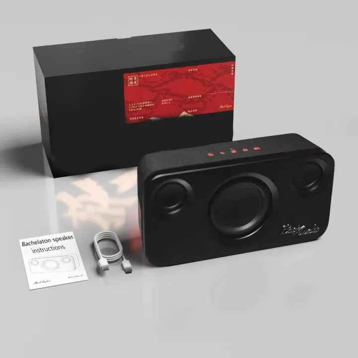 Home Office Speaker 30W Golden Sound Wooden Bookshelf BT5.4 Portable Audio System
#Color=Black,Nero