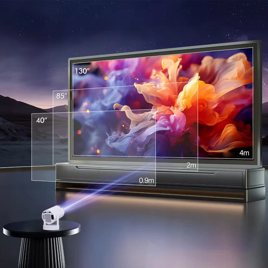 Dazzler HY300 Ultra mini projector 4K Ultra HD portable home theater with smart WiFi and Bluetooth for indoor and outdoor entertainment