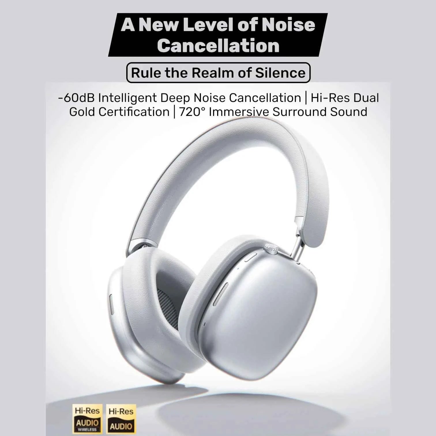 Jinyun B6 Pro - Wireless Gaming Headphones with Active Noise Cancelling (ANC) | Hi-Fi Audio and Ultra-Long Battery