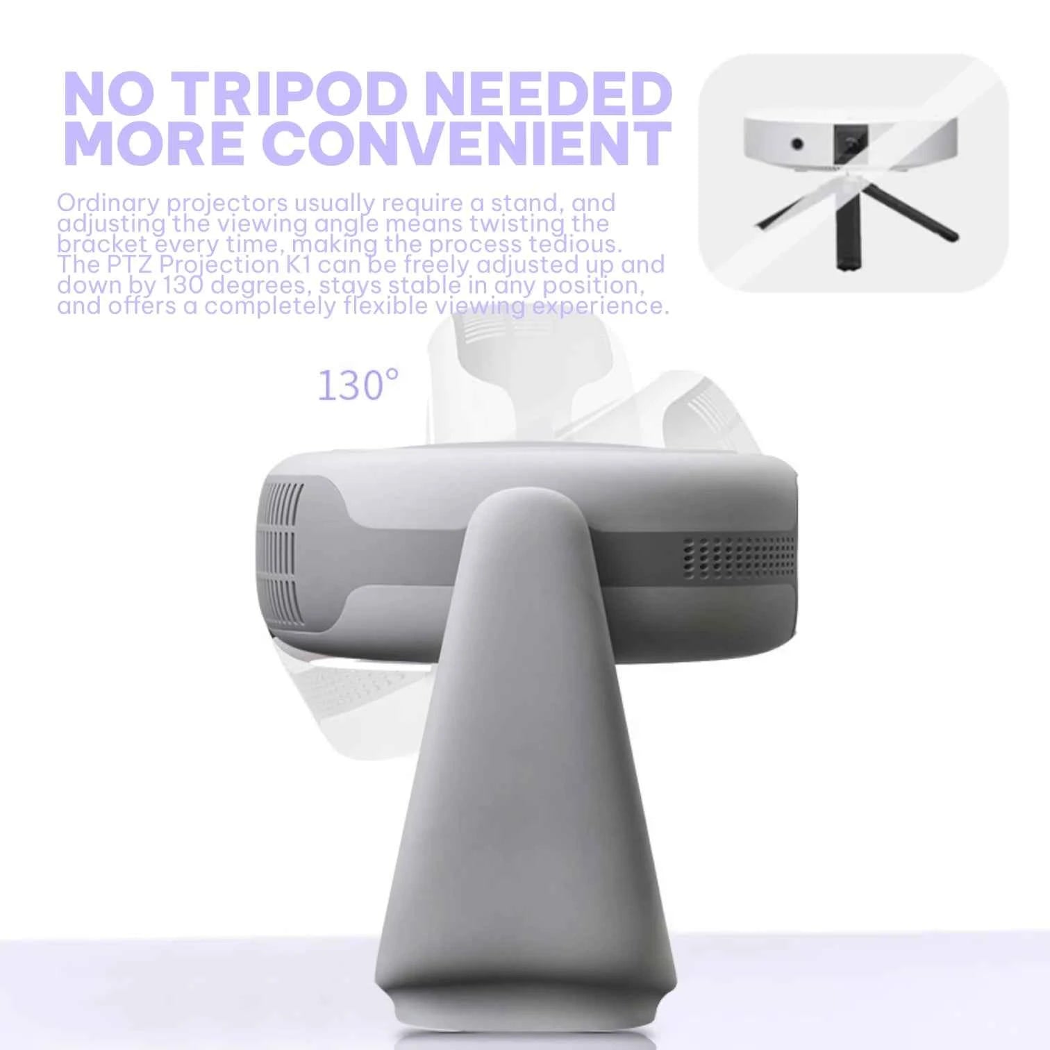 K1 Smart Mini Projector Android 11 WiFi 6 1080P Native 4K Support Home Cinema Rotating