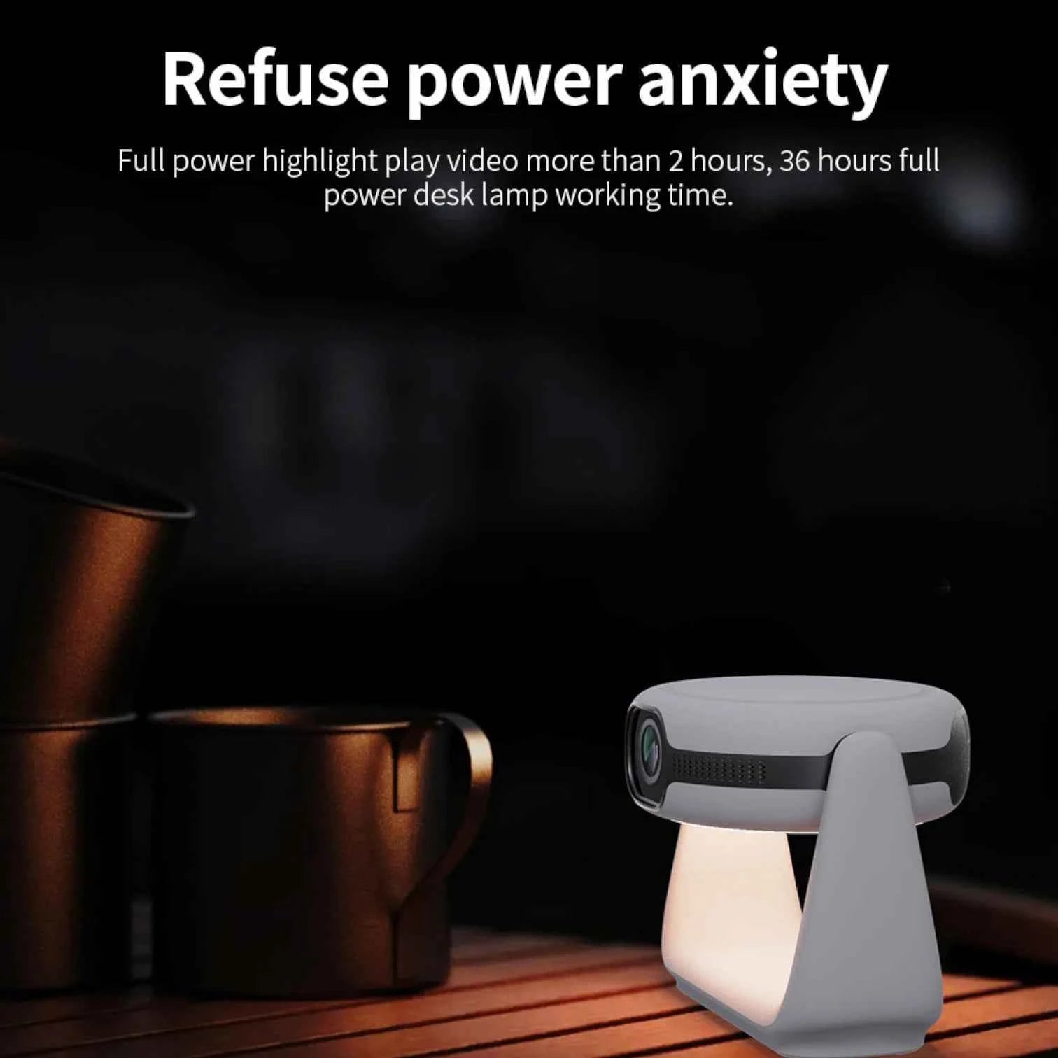 K1 Smart Mini Projector Android 11 WiFi 6 1080P Native 4K Support Home Cinema Rotating