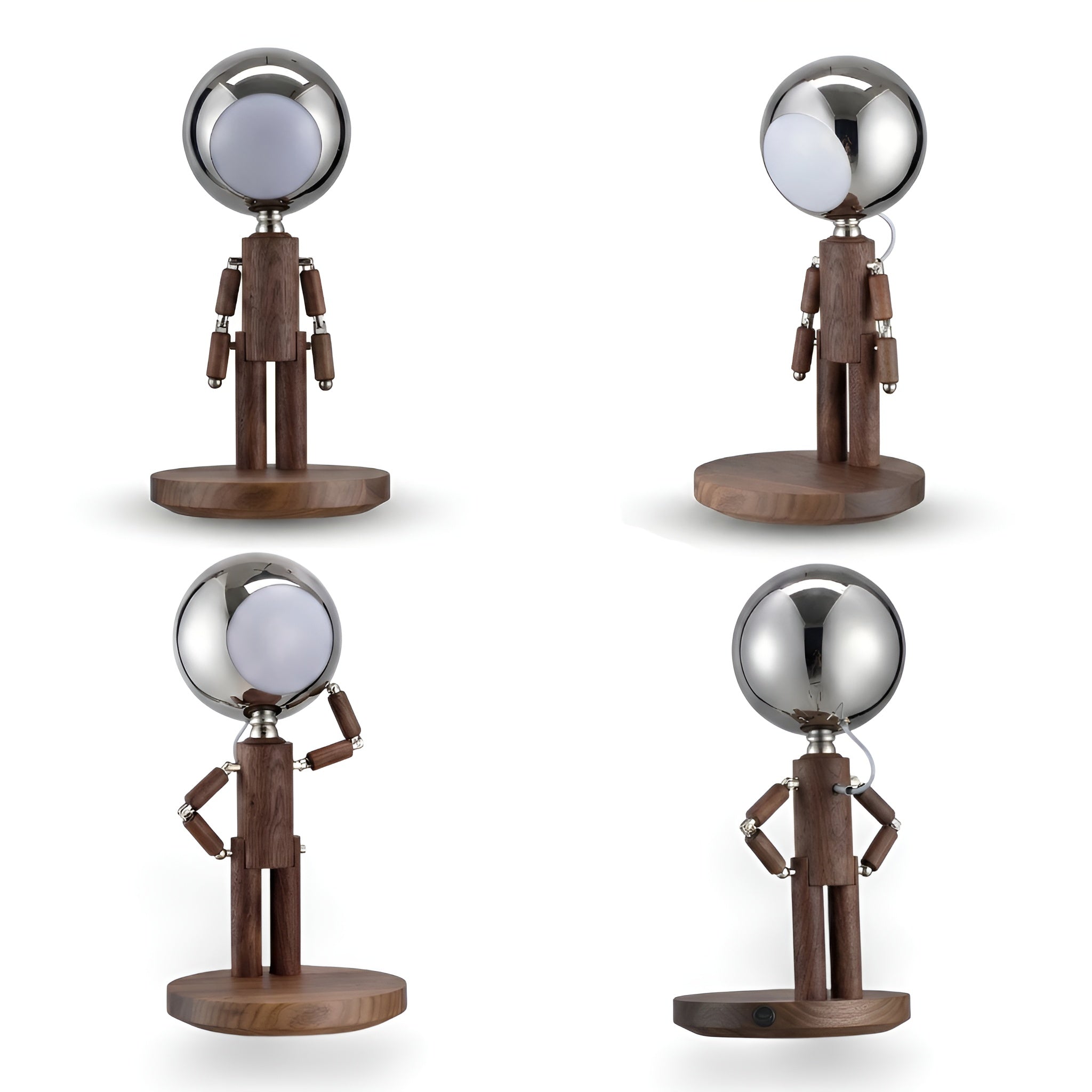 LunaLight: Articulated Wood Companion Lamp - Rechargeable | Benitronica #Color=Beech Wood,Legno Faggio