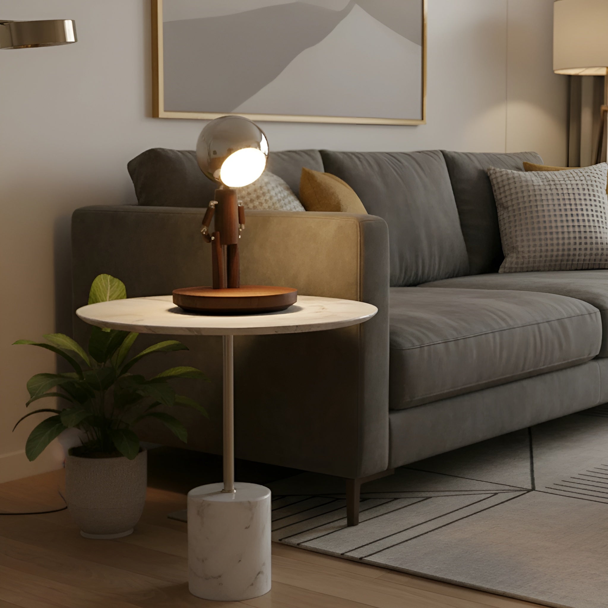 LunaLight: Articulated Wood Companion Lamp - Rechargeable | Benitronica