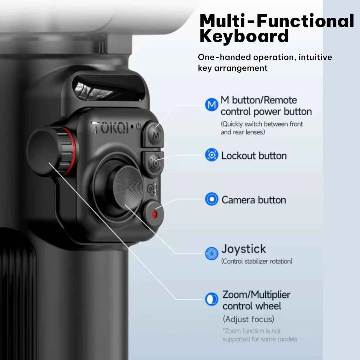 TOKQI M02 Handheld Gimbal Stabilizer with 3-Axis Anti-Shake, Remote & Tripod