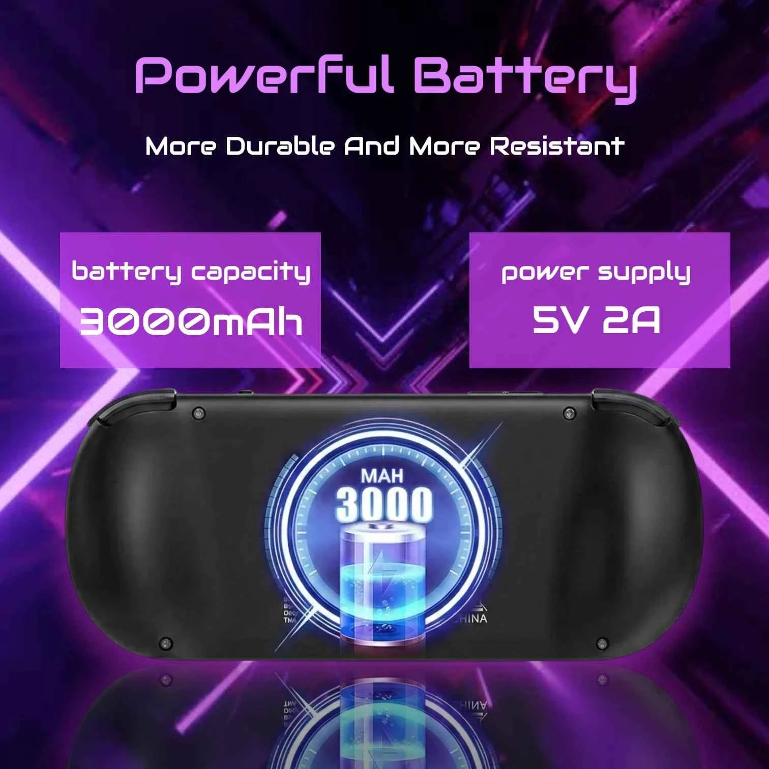 M22 Pro Retro Handheld Console Black, 5-inch 1080P IPS Display, EmuELEC, 30K Games, Dual Controller Output