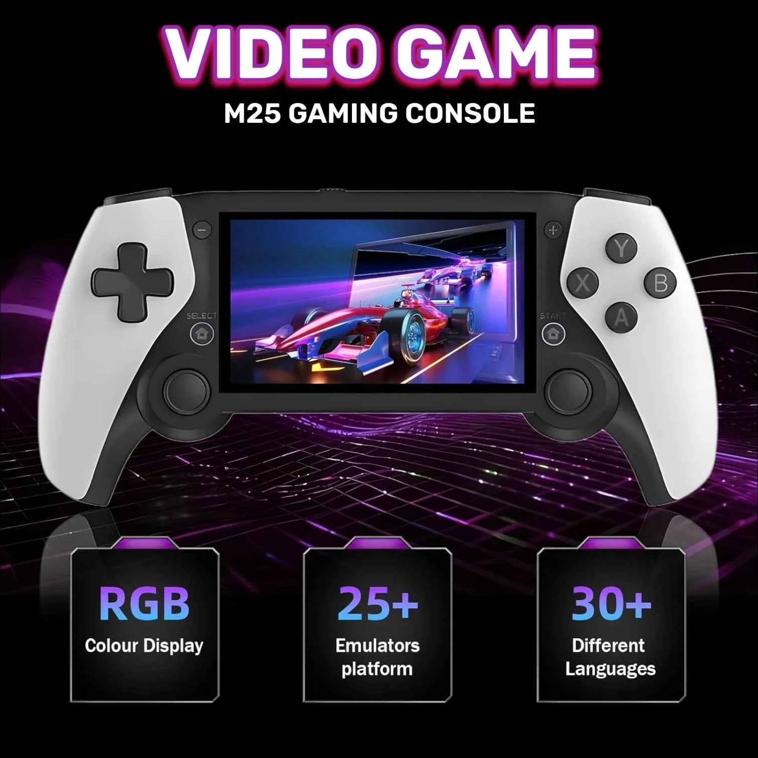 M25 Retro Handheld Console 20000+ Games Dual Wireless Controllers 4.3 Inch Screen TV Output