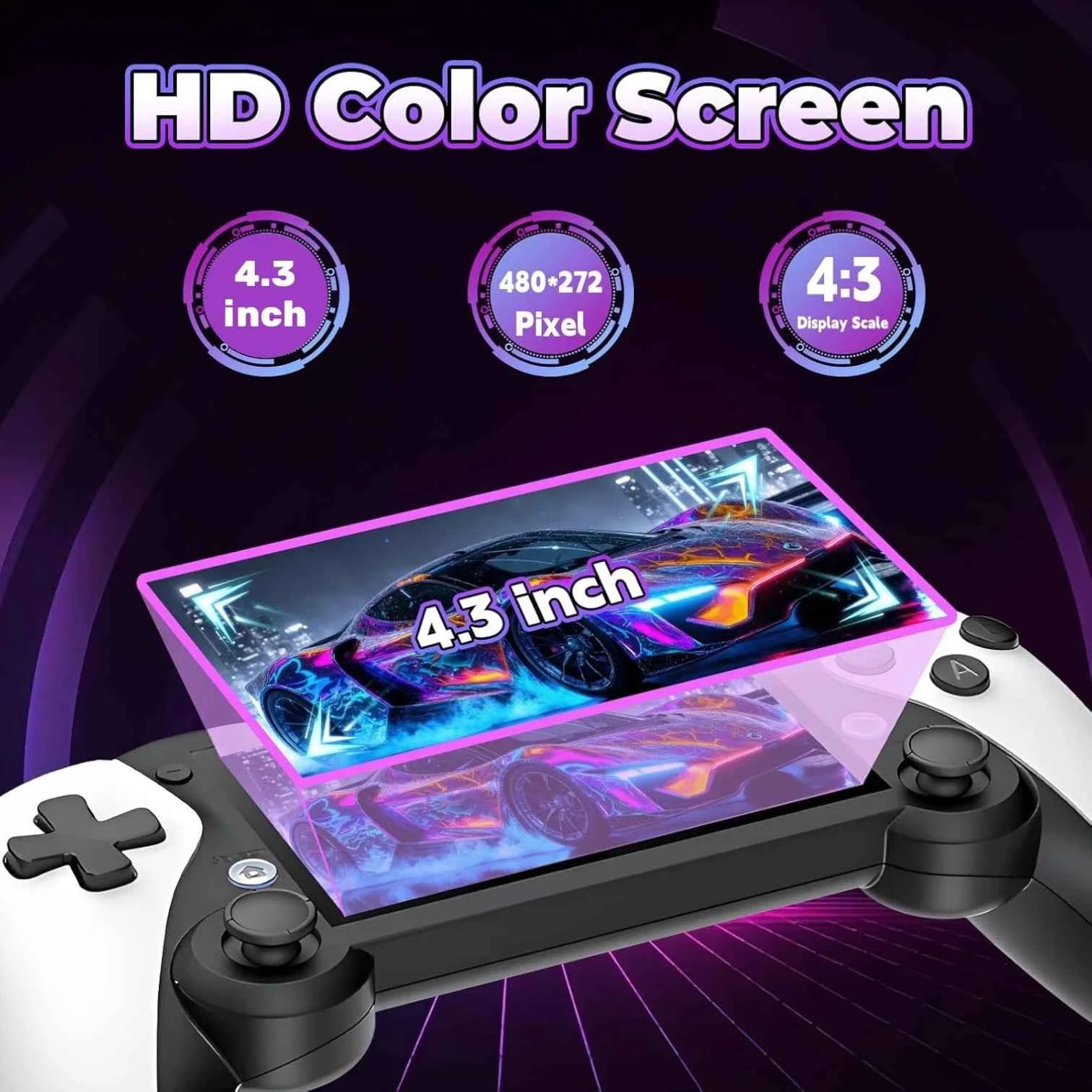 M25 Retro Handheld Console 20000+ Games Dual Wireless Controllers 4.3 Inch Screen TV Output