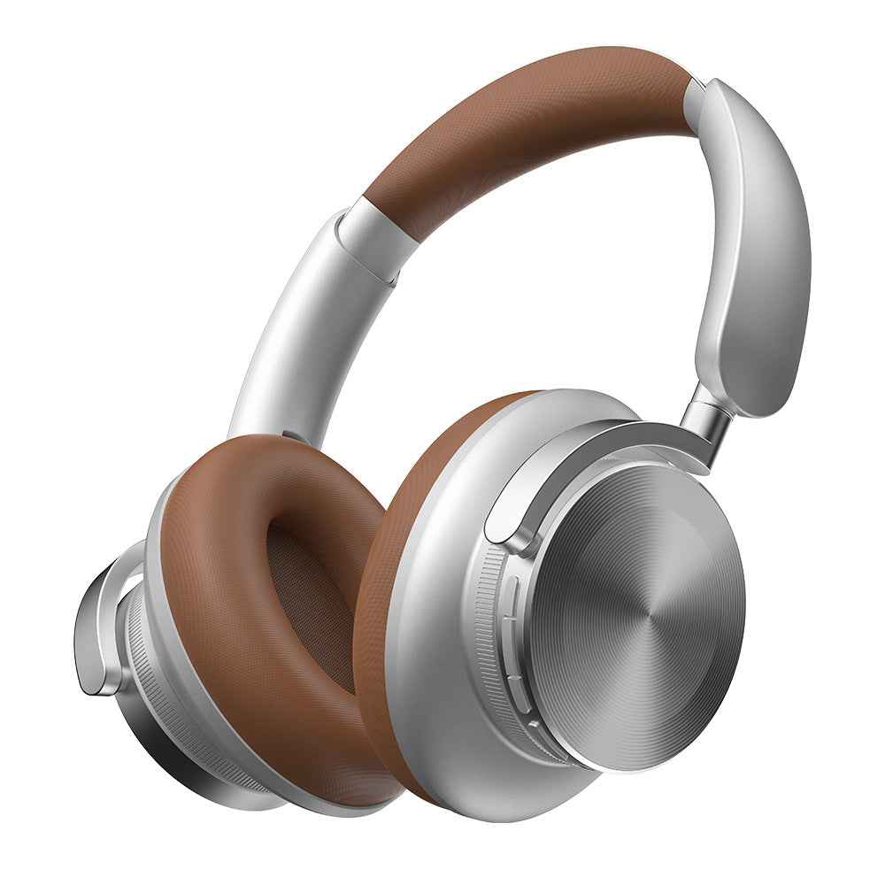 H60 Wireless Earphones Active Noise Cancelling Metallic Finish Sport Design LED #Color=Brown,Marrone
