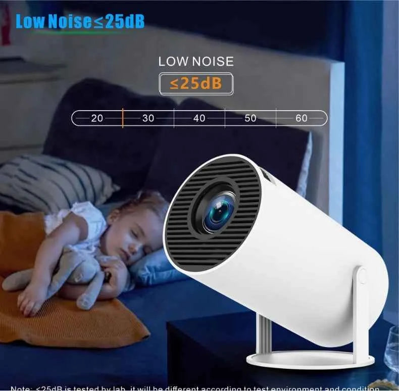 Portable Projector HY300 Pro LED 260 ANSI, Android 11 with Apps, 720P HD, Dual WiFi 6 & BT 5.0, Home and Outdoor Cinema