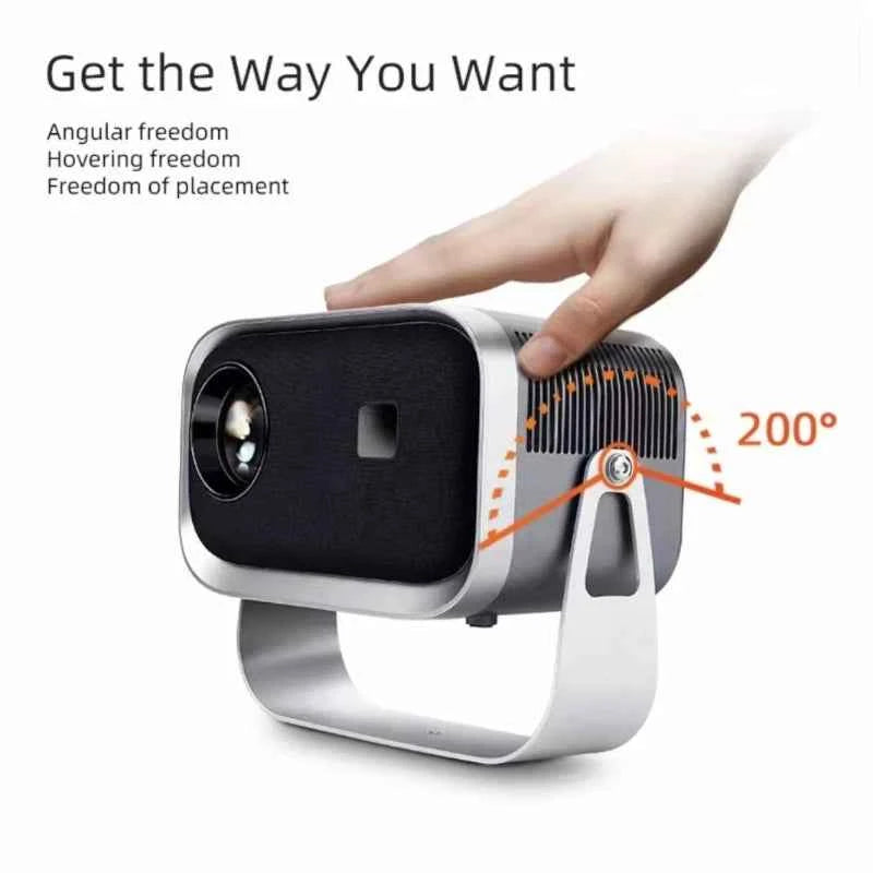 Mini Smart Projector - HD with 4K support, Dual-Band Wi-Fi, Android. Portable Outdoor Home Theater 200 Lumens