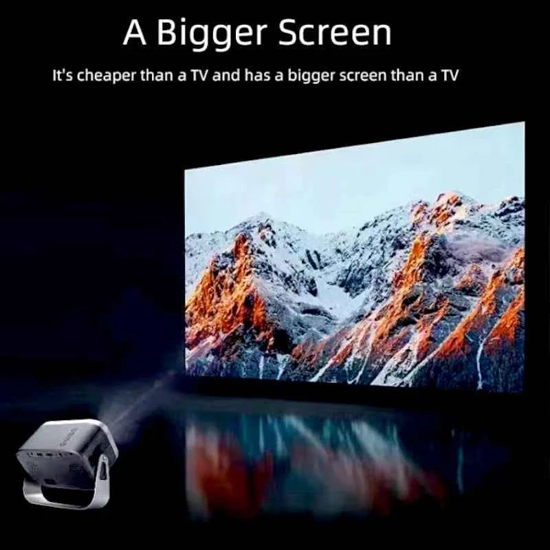 Mini Smart Projector - HD with 4K support, Dual-Band Wi-Fi, Android. Portable Outdoor Home Theater 200 Lumens