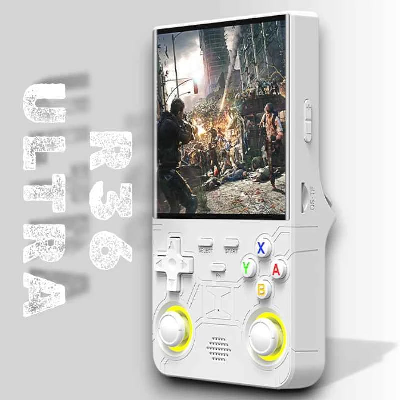 R36 Ultra Retro Handheld Console, 4.0" Display, Linux Open-Source System, Portable Video Game Player
#Color=White,Bianco