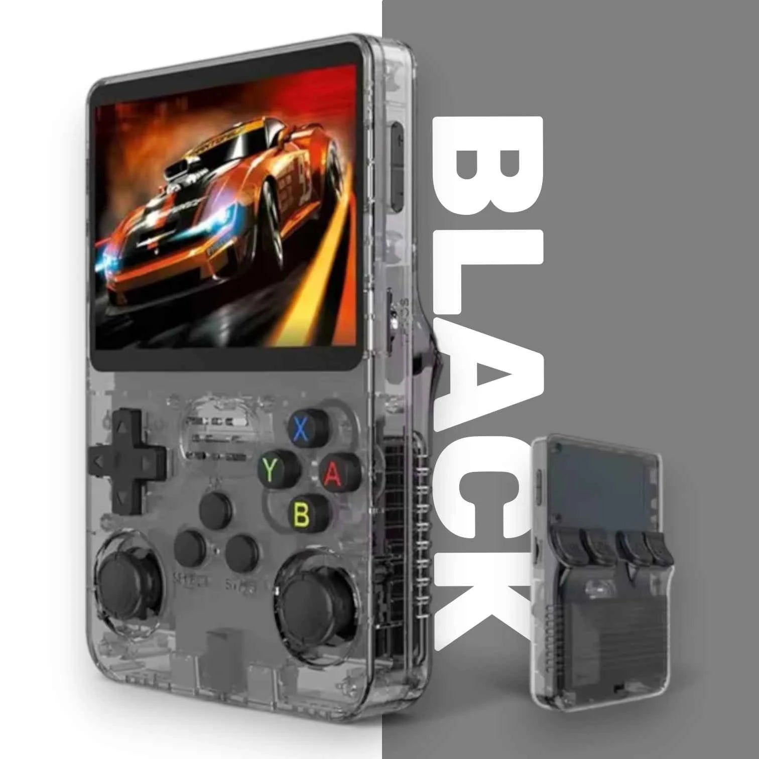 R36S Retro Handheld Console Transparent Version with 3.5 inch IPS Display, Open Source Linux System and Classic Game Support
#Color=Black,Nero