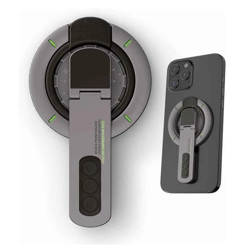 MagSafe Grip Stand 3-in-1 Magnetic Ring Holder & Double-Sided Phone Stand for iPhone 17/16/15/14/13/12 and Android with MagSafe Cases